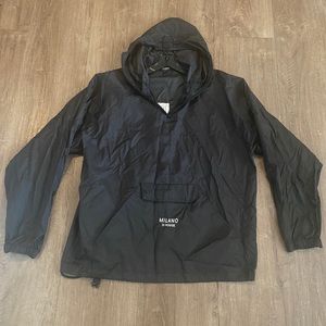 Milano Di Rouge Black Windbreaker Jacket Size L - In Milano We Trust